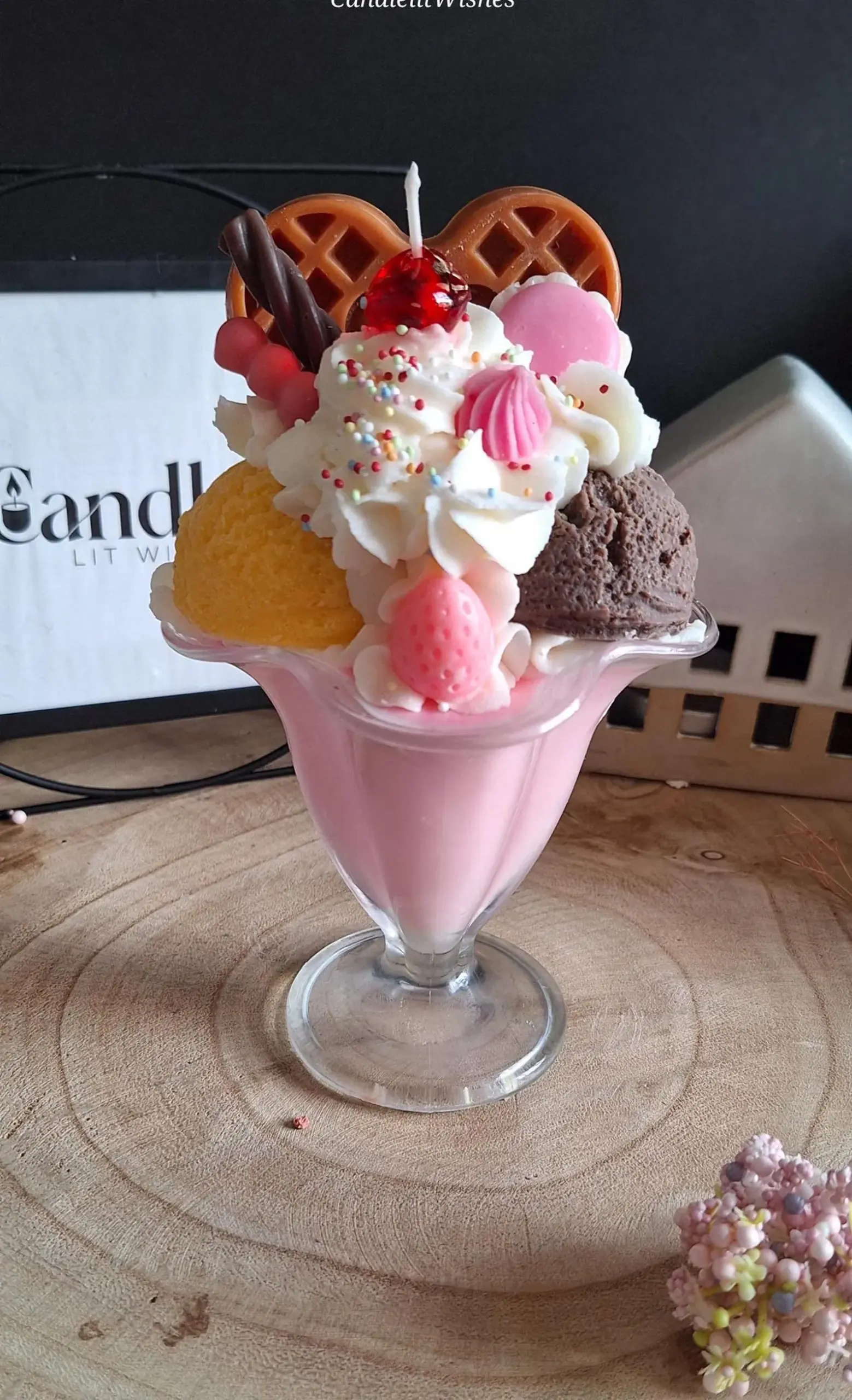 Handmade Ice Cream Sundae Scented Soy Candle