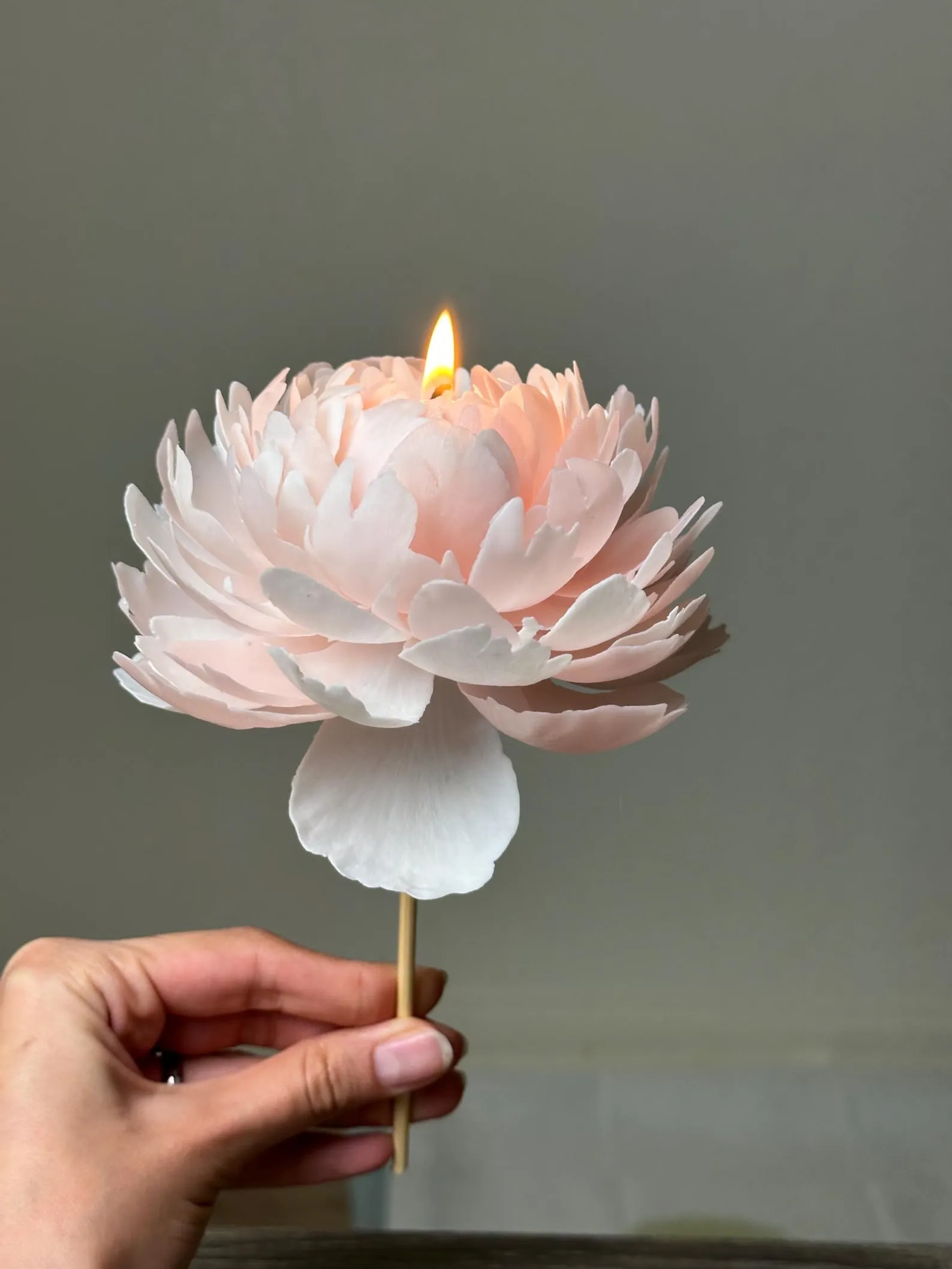Peony Beeswax Flower Candle – Handmade Realistic Bloom