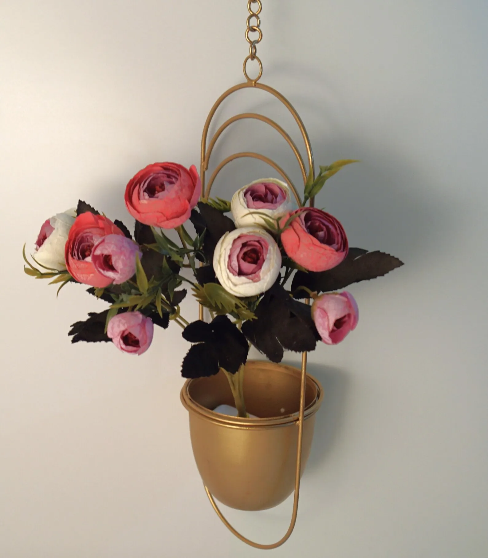 Metal Pot with Flower Bunches – Home & Office Decoration and Gifting