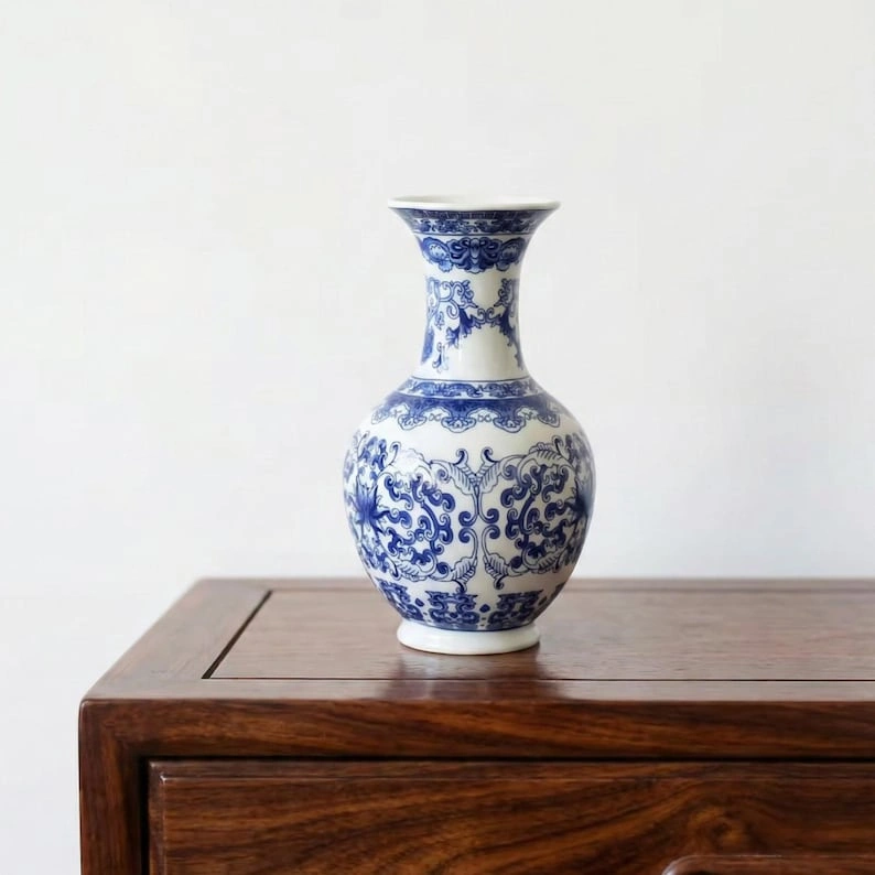 Blue White Porcelain Dragon Vase Hand Painted Decorative Ceramic - Image 4