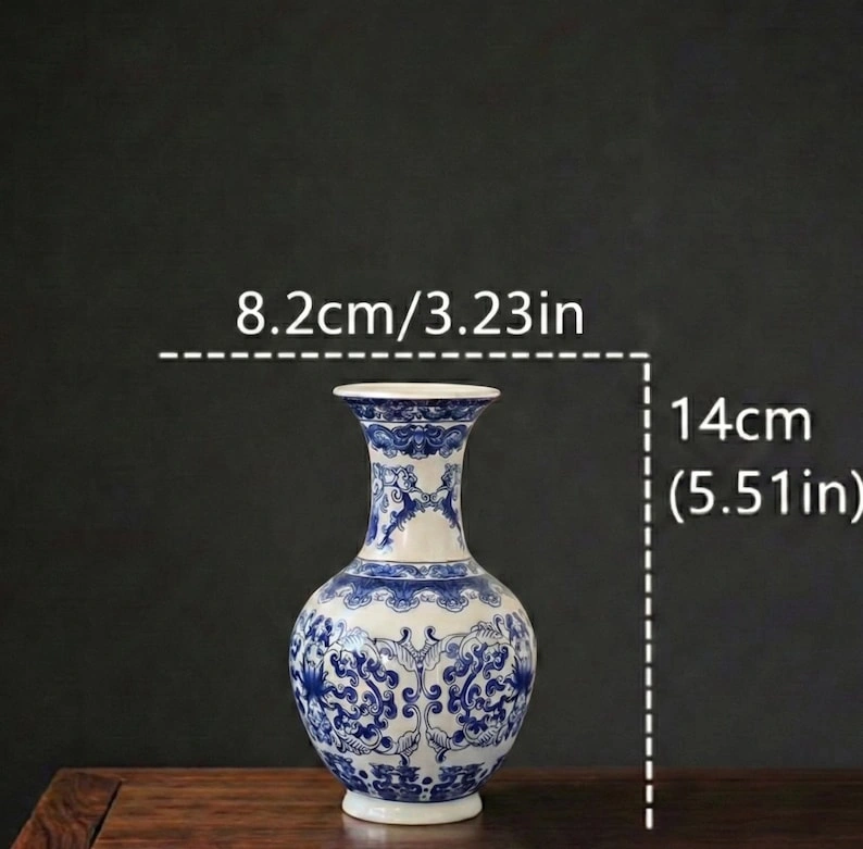 Blue White Porcelain Dragon Vase Hand Painted Decorative Ceramic - Image 3